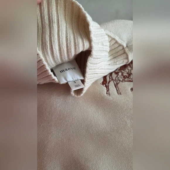 Maeve By Anthropologie Logan Turtleneck Sweater Western Equestrian Horse - Picture 12 of 13